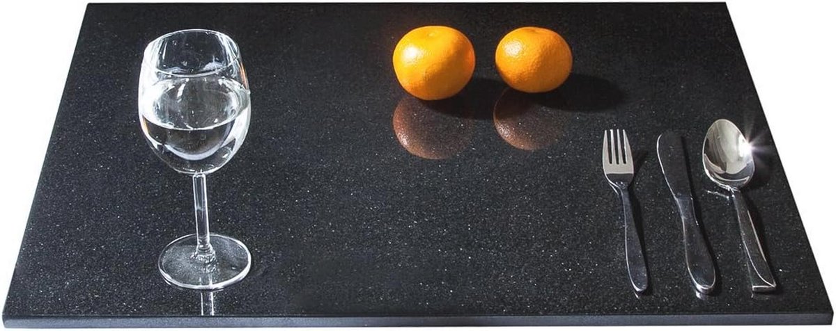 Zeldzaam zwart granieten kaasplank en snijplaat - 48 x 60 cm
