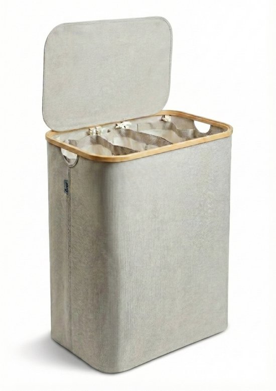 Wasmand - 3 Uitneembare Zakken - Zwart - - waar luxe betaalbaar is