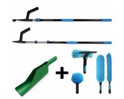 Cleaningshop - Dakgoten - Dakgootreiniger - Dakgootschep - Dakgoottrekker - Telescopische steel - Gootschep