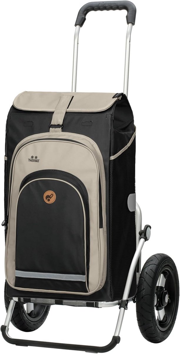 Boodschappentrolley Hydro 2.1 - Inklapbaar Rugzak met Thermo en Aluminium, Zwart, 62 Liter