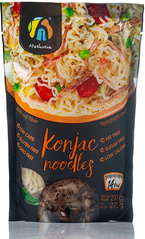 Hethstia | Keto | Konjac Noedels Spaghetti | 3-Pack | Pasta | Koolhydraatarm | Glutenvrij | met Havermeel