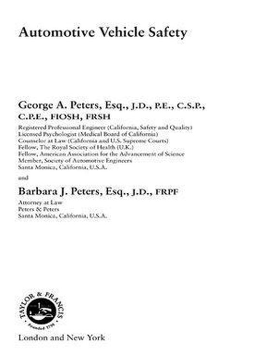 Automotive Vehicle Safety - cover
