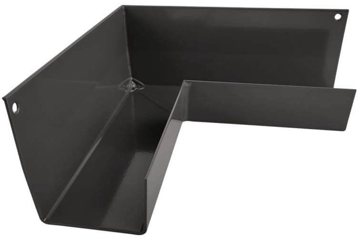Renoplast® RK65 aluminium goothoek, binnenhoek 90° grafiet, dakgoot regenwaterafvoer plaatmetalen profielen, tuinhuis carport terras balkon insteekgoot, dakgoot