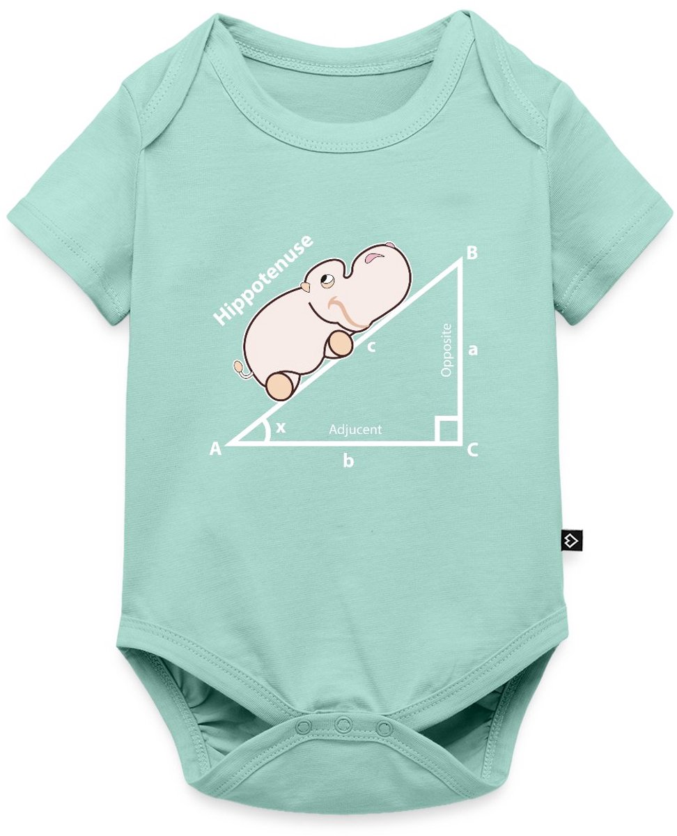 Grappige Hippo Wiskunde | Hippotenuse Baby Rompertje Met Korte Mouwen
