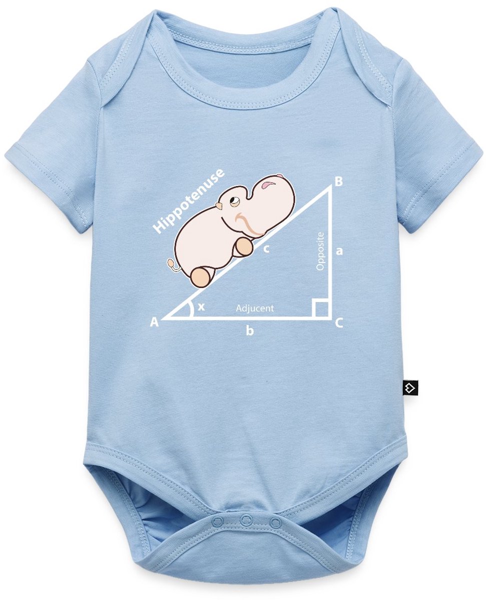 Grappige Hippo Wiskunde | Hippotenuse Baby Rompertje Met Korte Mouwen