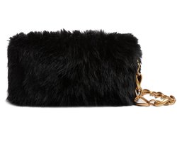 Ted Baker schoudertas clutch Cuddles Faux Fur Clutch Bag Black zwart