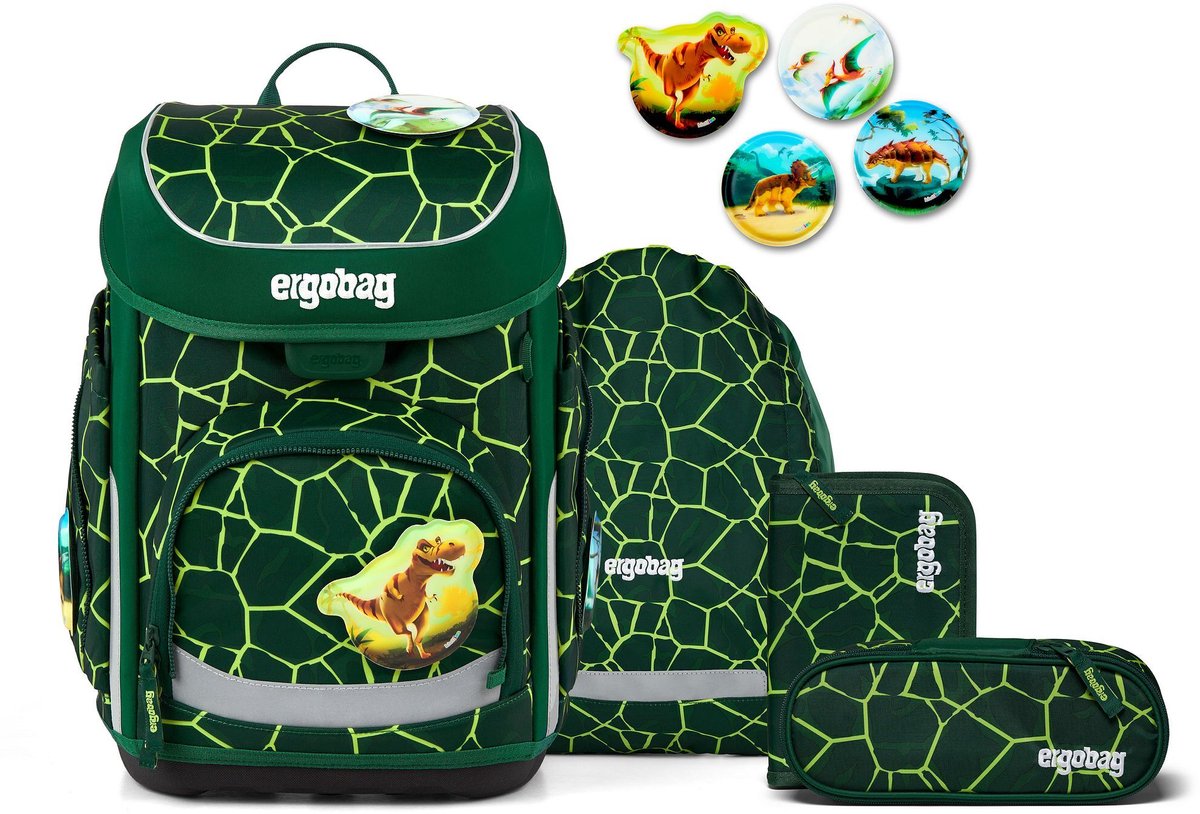 ergobag schooltas Cubo Set 5-delig BärRex donkergroen
