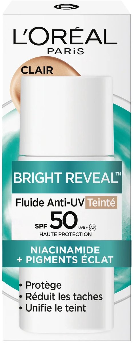 Crème solaire Visage Spf 50 Anti-tâches Teinte Claire Bright Reveal L'OREAL PARIS