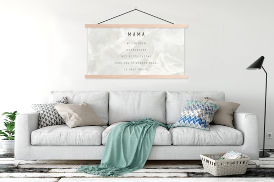 Porte-affiche avec affiche - Affiche scolaire - Maman tu nous as déjà - Citations - Maman - Proverbes - 150x75 cm - lattes vierges