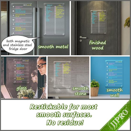 Mrs. Jones Magnetisch Whiteboard voor de Koelkast - Uitwisbaar - A4 Formaat - Memobord