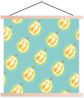 Porte-affiche avec affiche - Affiche scolaire - Agrumes - Fruits - Blauw - 60x60 cm - Lattes vierges