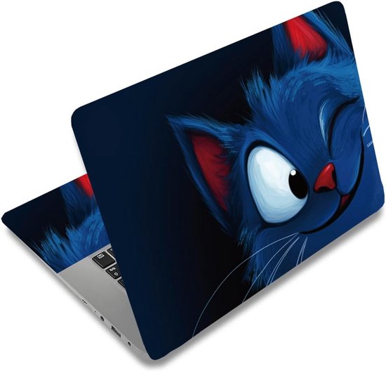 Cartoon Kat Laptop Skin Sticker voor Universele Laptops - Beschermende ...