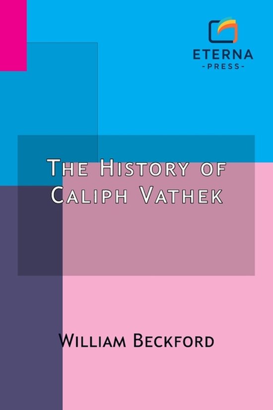 Boek 'The History of Caliph Vathek' door William Beckford met geometrische achtergrond.