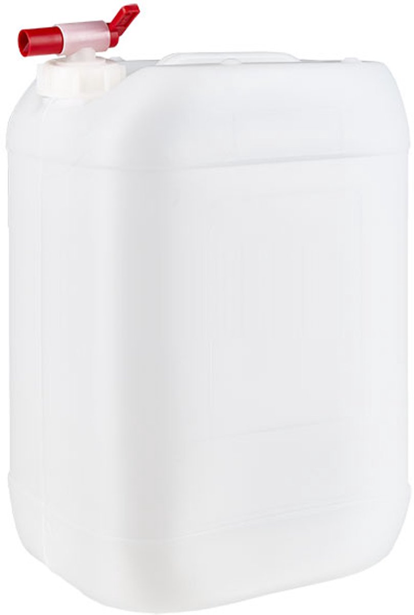 Jerrycan 25 Liter - HDPE - UN gekeurd - Stapelbaar - INCL > Schroefdop met Verzegeling | Tapkraan DIN61 | Brandstof Diesel Water | Camping Boot