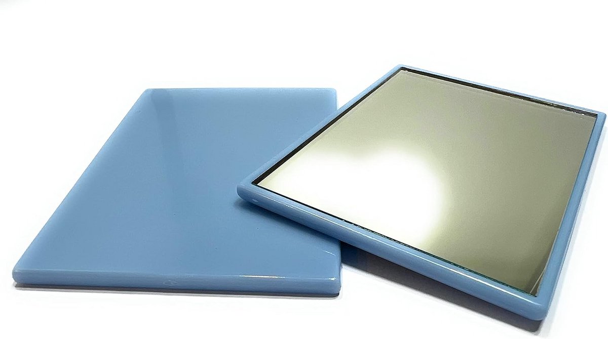 Kleine Vierkante Zakspiegel met Frame - Compacte Handspiegel met Kunststof Behuizing
