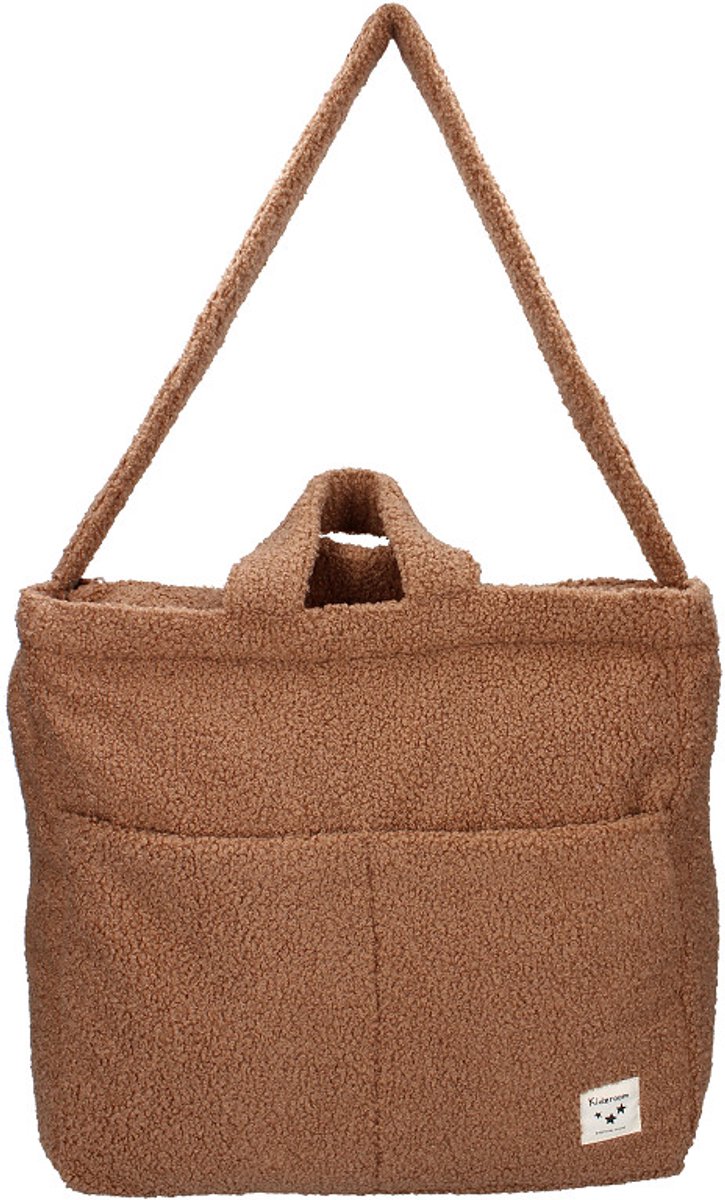 Bol.com Kidzroom Care Venice Coloured Stars Luiertas - Cognac - Verschoonmatje - Verstelbare schouderband aanbieding