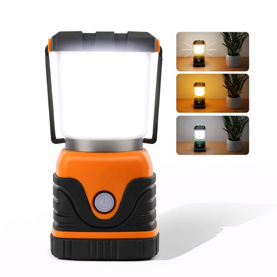 Noodlamp - Draagbare LED Noodverlichting bij Stroomuitval - Noodlamp voor Oorlog - 1000 Lumen - Kampeerlamp & Tentlamp voor Thuis en Outdoor - Oranje — afbeelding 3