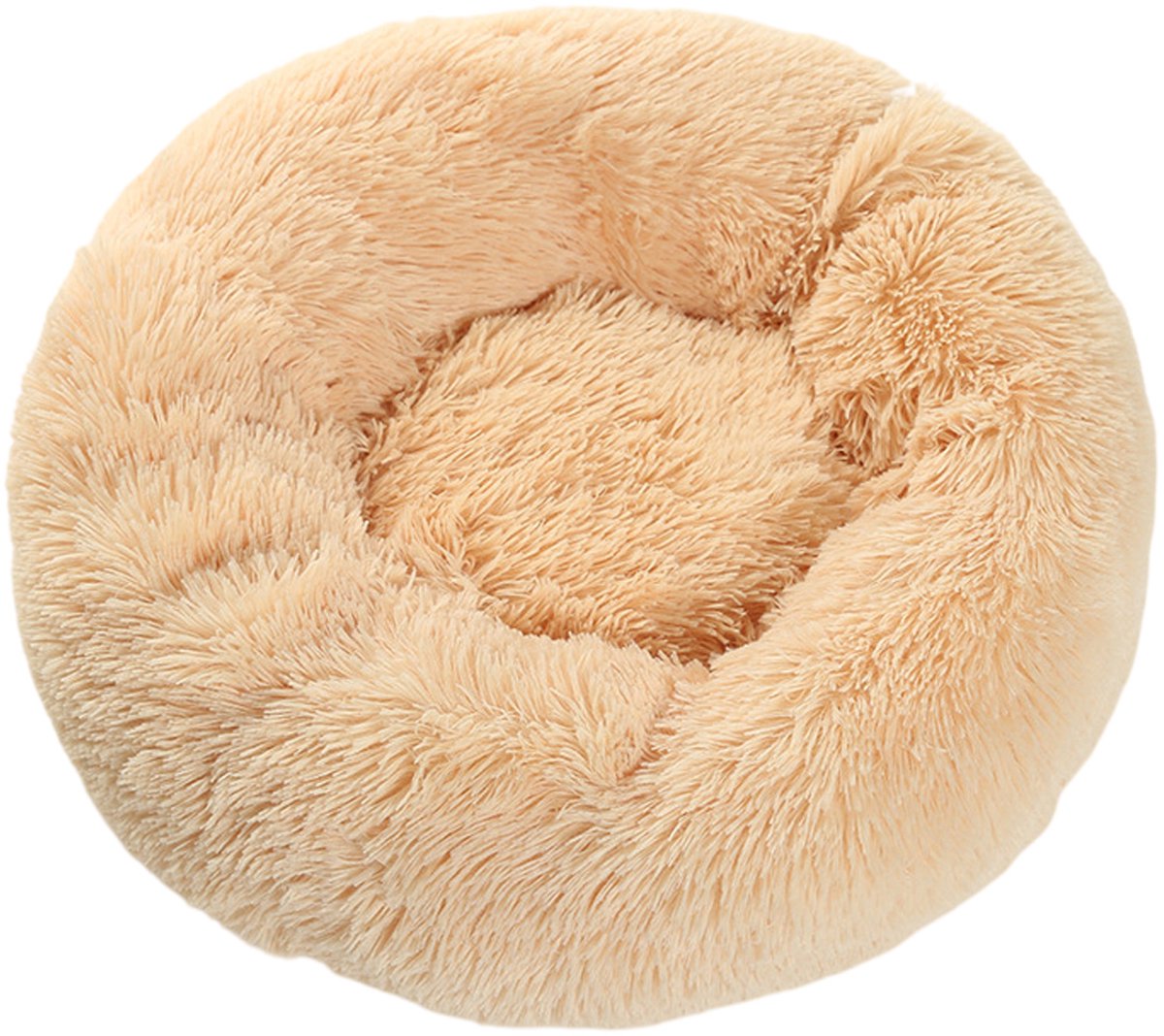 Rond Hondenbed, Kattenbed, Pluizig Donutvormig, Knus Hondenkussen, Wasbaar, Ultrazacht Pluche Dierenbed Voor Kleine, Middelgrote En Grote Honden En Katten (Diameter: 50 cm)
