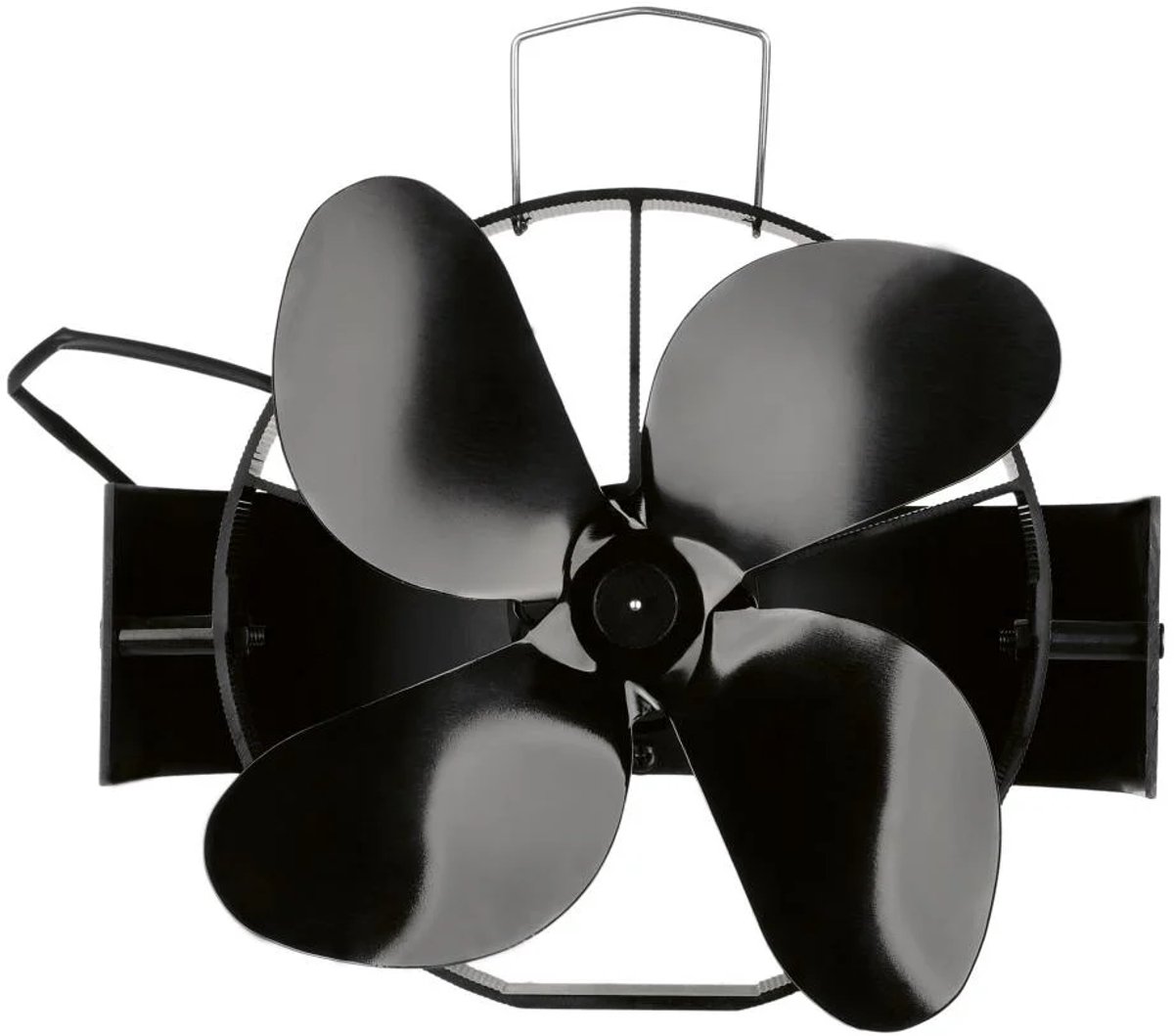 Tronic Kachelventilator - Pijpbevestiging - 4 Rotorbladen - 19 x 22 x 7 cm - Zorgt ervoor dat je houtkachel een gelijkmatige warmteverdeling biedt zonder extra stroomtoevoer - Wordt aangedreven door warmte, thermo-elektrische module