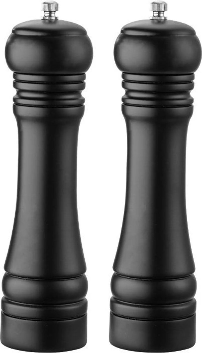 Wooden spice grinder, pepper grinder set (2 pieces) manual large