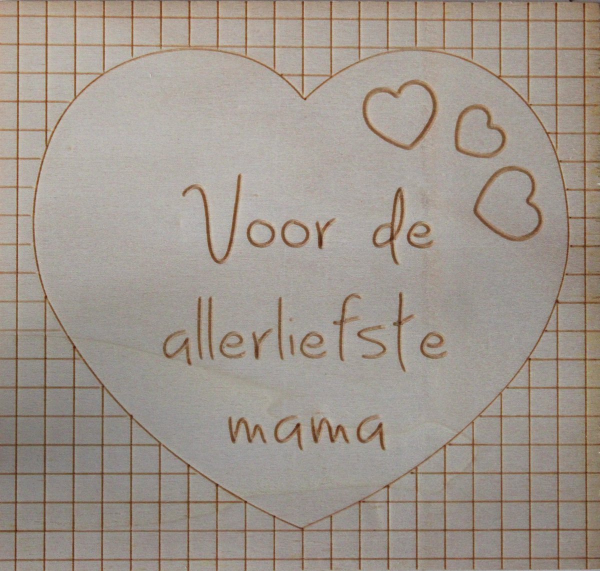 Houten Ansichtkaart - Wenskaart - Wens - Kaart - 15x15cm - Voor De Allerliefste Mama - Moederdag