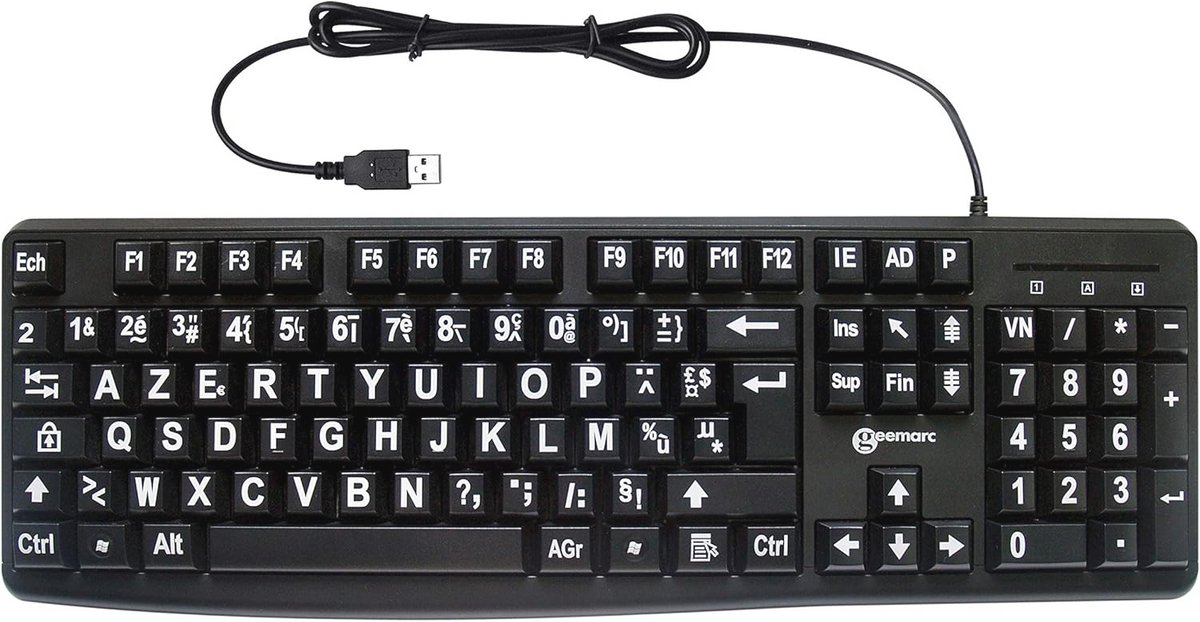 Grote Print Ergonomisch Toetsenbord voor Slechterzienden
