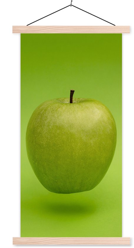 Porte-affiche avec affiche - Affiche scolaire - Fruit - Pomme - Vert - 90x180 cm - lattes vierges