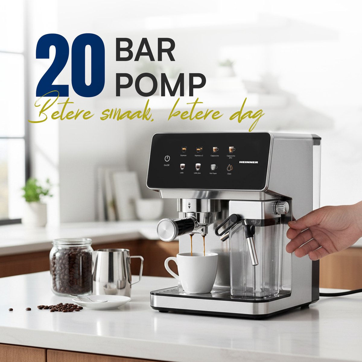 Merkatura Pistonmachine Espressomachine met Digitaal Display - afbeelding 3