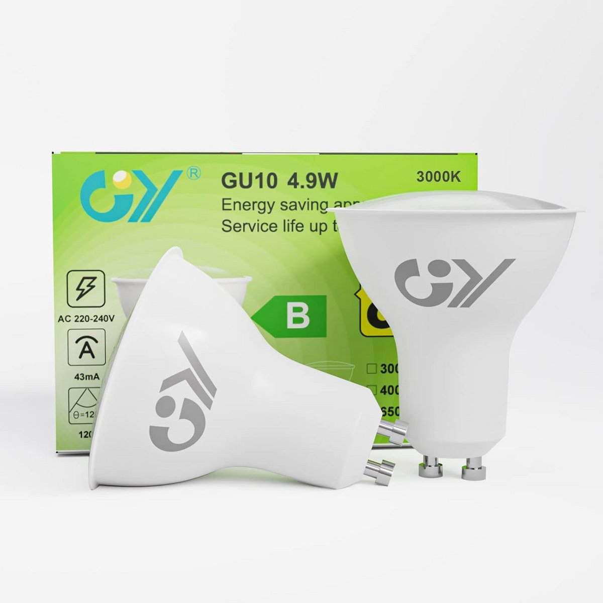 2x GU10 LED Lamp 4.9W 790 Lumen Warm Wit Licht - Niet Dimbaar