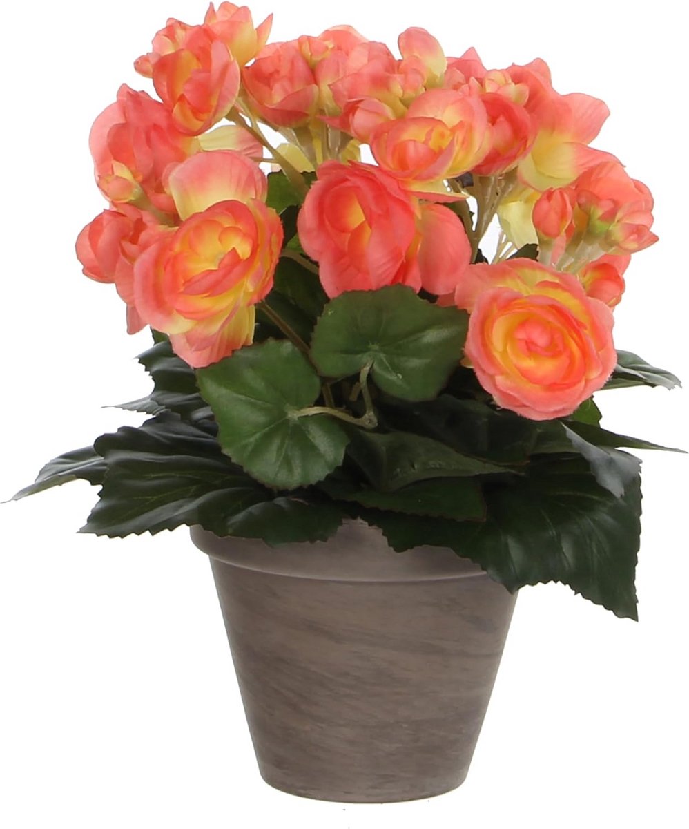 Decoratieve Begonia Kunstplant in Stijlvolle Pot
