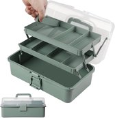 Multifunctionele Opbergbox met 3 Planken en Verstelbare Vakken - 33 cm Organizer voor Knutselspullen en Hobby's