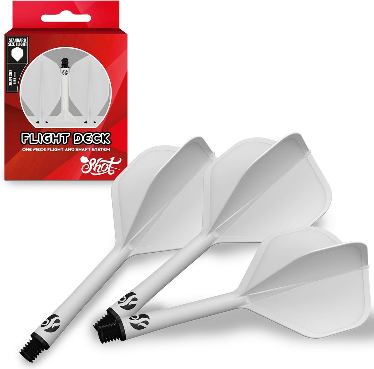 Dart Flight Set Wit - Standaard Vorm - Geschikt voor Alle Dartpijlen