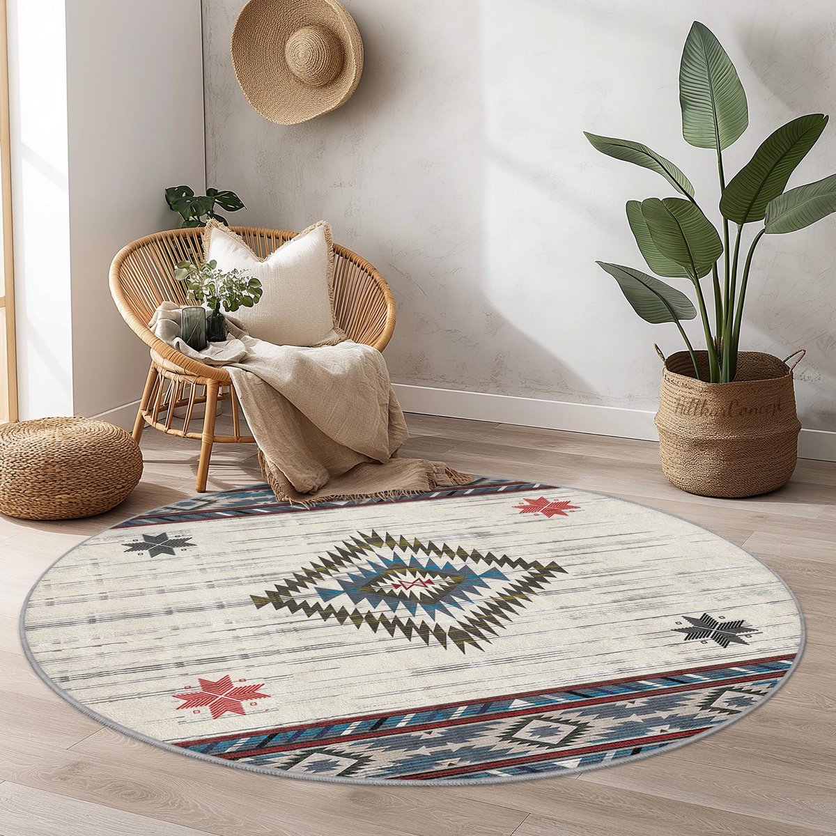 Mila Home - Tapijt Vloerkleed Rond - Wasbaar - Antislip - OEKO-TEX Gecertificeerd - Voor W