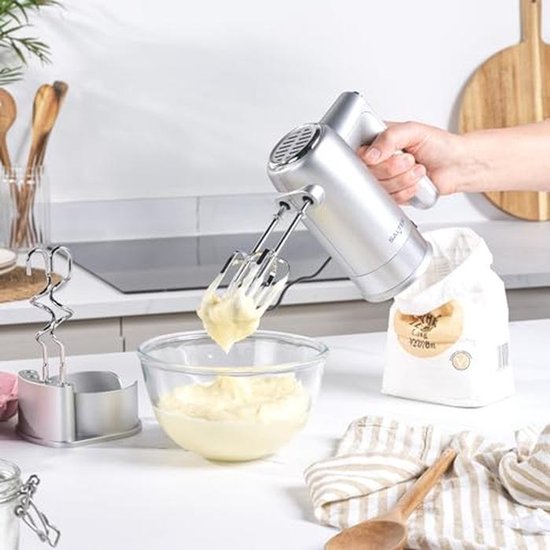 Gemakkelijke Handmixer met Opruimbasis - Elektrische Bakklopper, Mixhaken en Deeghaken, 5 Snelheden met Turbo Functie — afbeelding 5