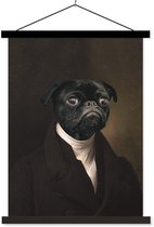 Porte-affiche avec affiche - Affiche scolaire - Peinture - Chien - Maîtres anciens - 90x120 cm - Lattes noires
