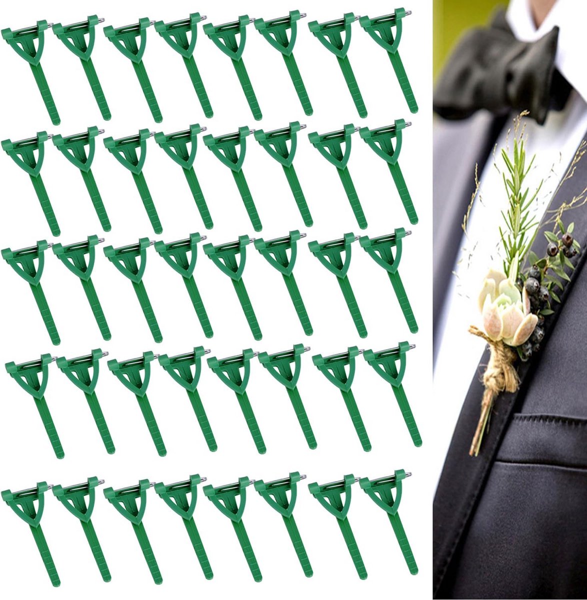 50 Stuks Corsage Spelden Bloem Boutonniere Clips voor Bruiloft DIY Ambachten