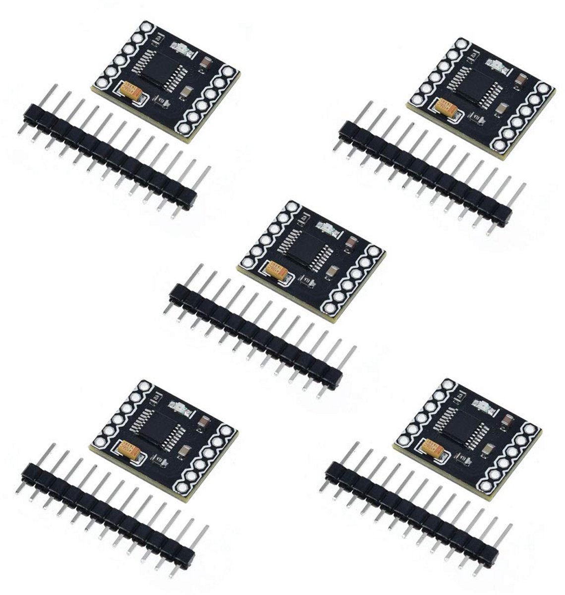 5 Stuks 2 Kanaals H-Brug Motor Driver Module 1.5A DC Motor Controller