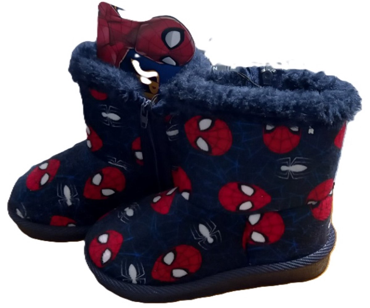 Spiderman pantoffels - sloffen - hoog - rits - rubberen zool - maat 25/26
