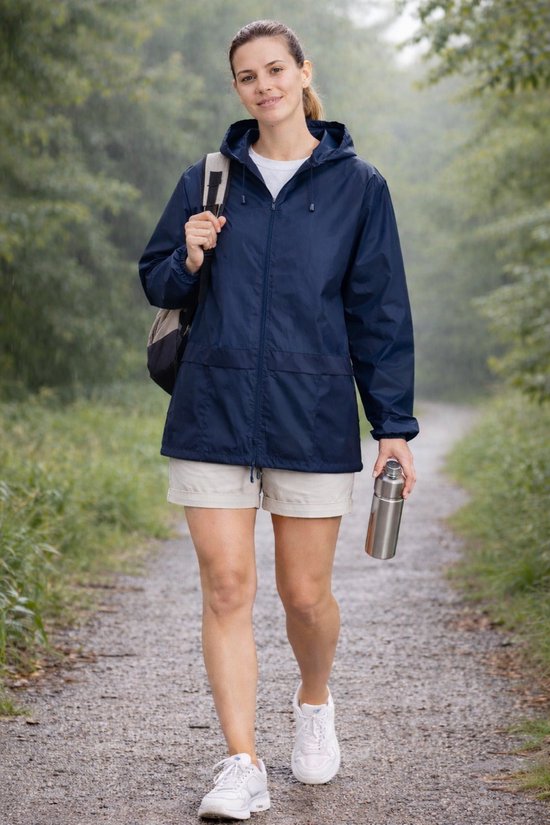 Rainy Days – Lichte Dames Navy Regenjas voor Zomerse Buien - Maat XL