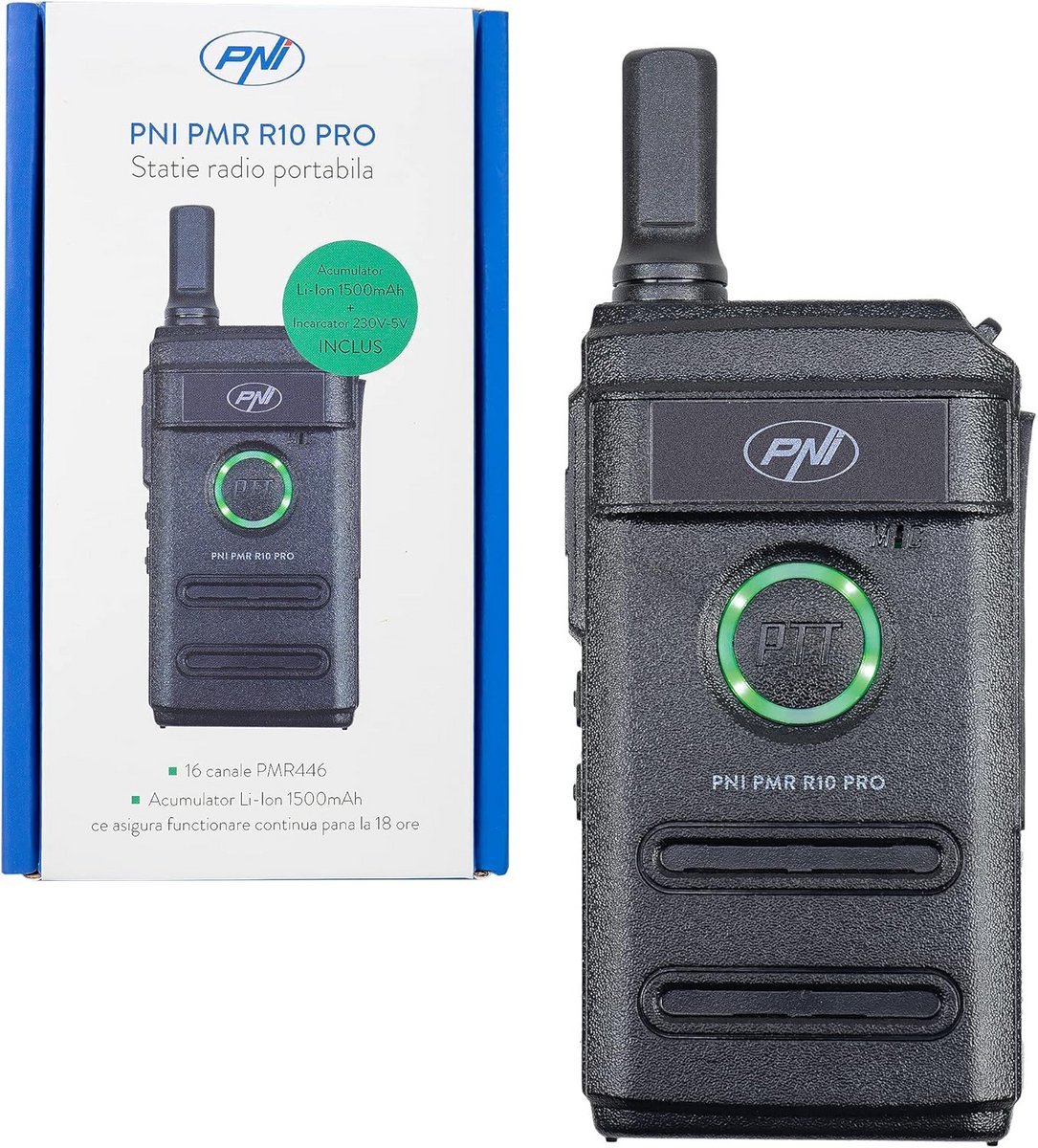 Draagbare radio 446MHz, 0,5W, met monitor, scan en CTCSS DCS-codes