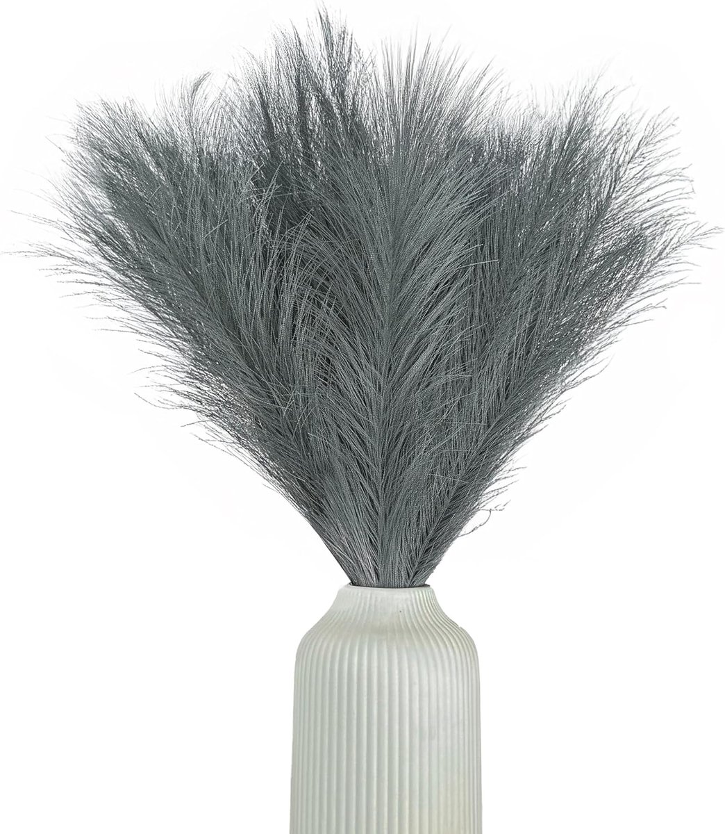 Famanu Pampasgras decoratie set van 55 cm, kunstmatig droogbloemen effect, boho decoratie voor slaapkamer en woonkamer