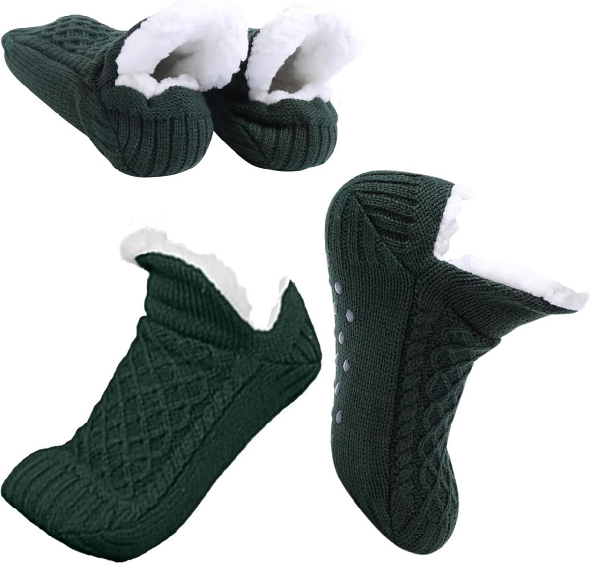 Warme huisslippers met antislipzolen voor dames, zacht en gebreid