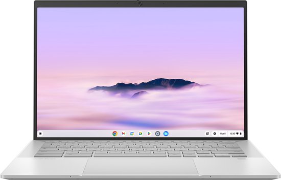 ASUS Chromebook Plus Enterprise CB54 CB5403CMA-QM0916 Intel Core Ultra 7 155U 35,6 cm (14") Touchscreen WQXGA 16 GB LPDDR5x-SDRAM 256 GB SSD Wi-Fi 6E (802.11ax) ChromeOS US International Zilver - ASUS - Hoofdafbeelding