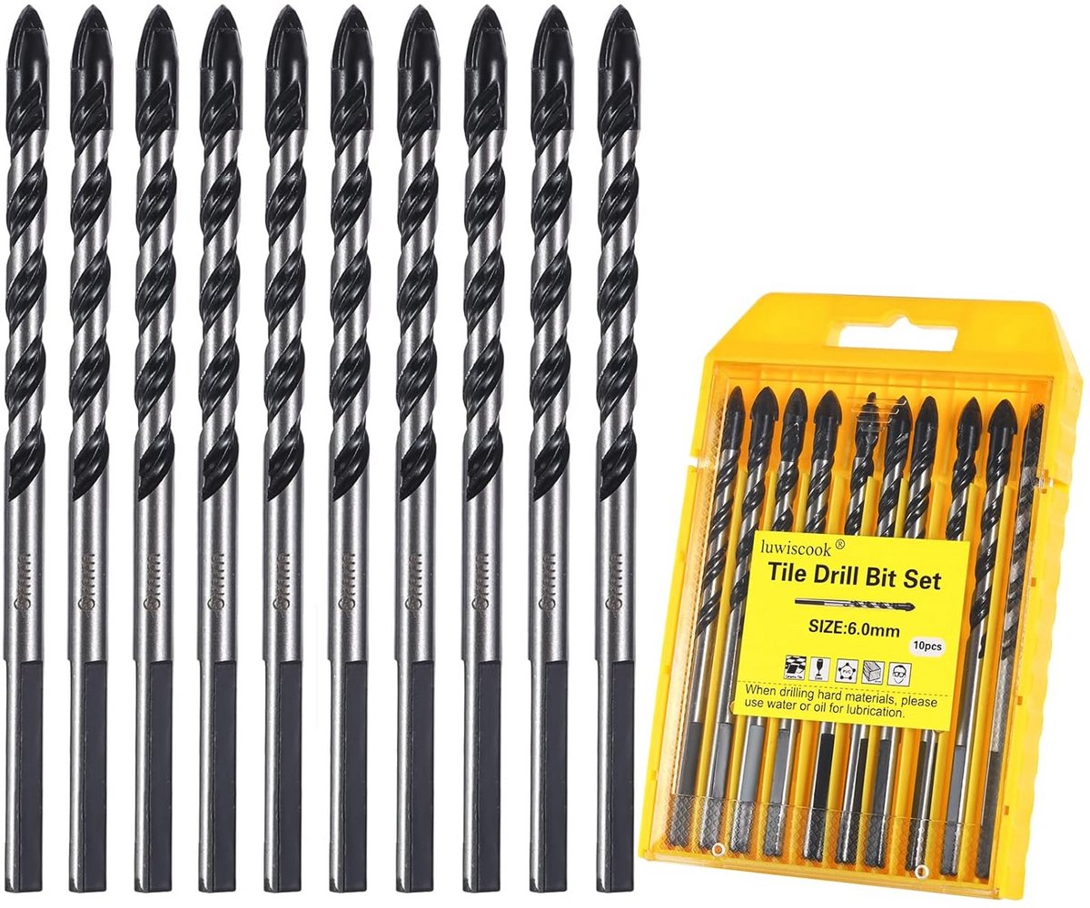 10x Professionele 6mm Tegelboor Set voor Keramiek, Beton, Glas en Hout - Industriële Kwaliteit