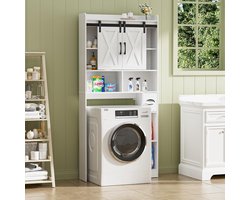 Wasmachinekast met Schuifdeuren en Opbergvakken voor Badkamer en Bijkeuken