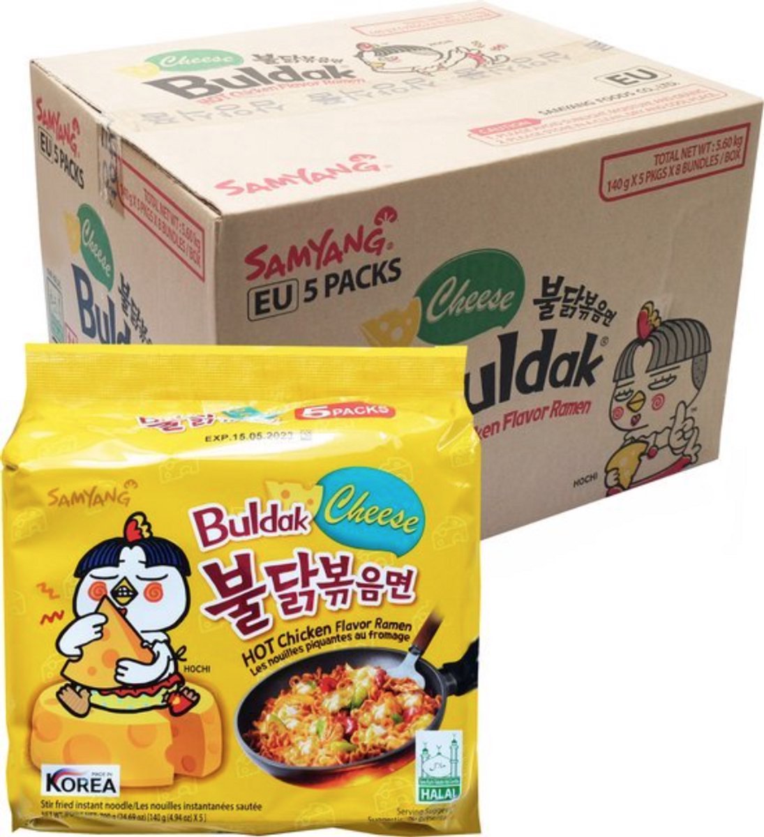 SAMYANG HOT CHICKEN RAMEN (CHEESE) MULTI (40X130GR) (HALAL)