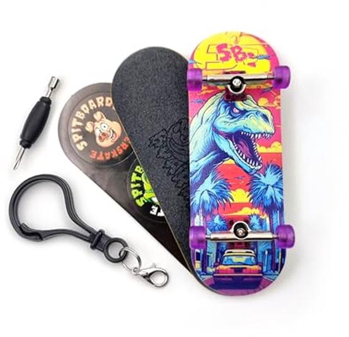 Complete Skateboard Set with 5-Layer Wooden Deck and Transparent Wheels Multicolor