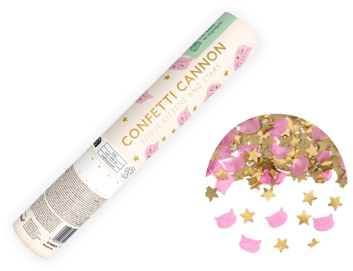 Goud Roze Confetti Kanon 20cm
