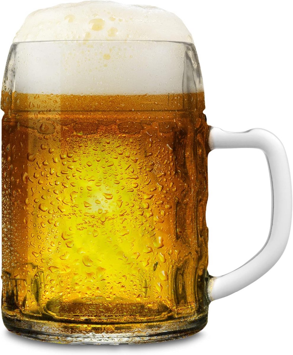 Set van 6 Stevige Bierpullen 0.5 Liter - Vaatwasserbestendig Glaswerk