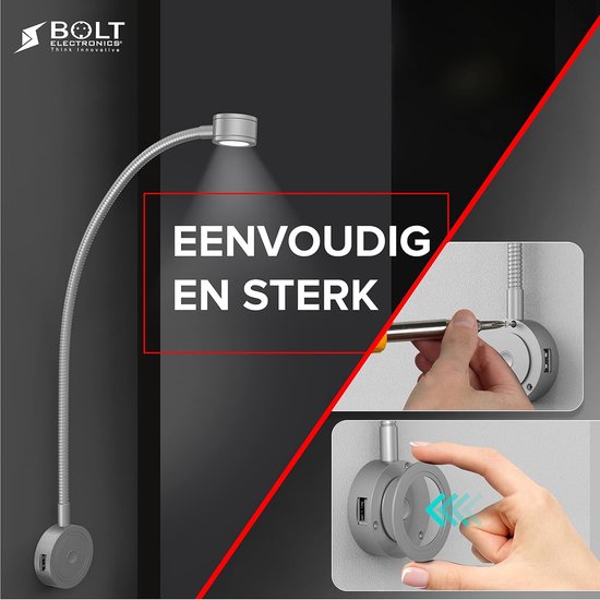 Bedlampjes Hoofdbord - Leeslampjes - Bedlamp Slaapkamer Volwassenen - Grijs — afbeelding 2